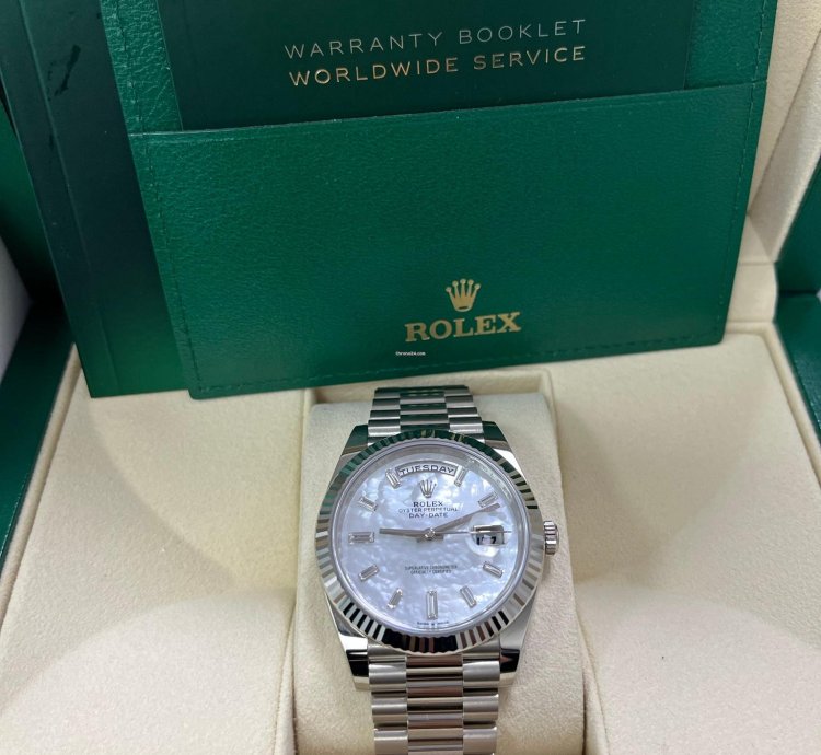 Rolex Day-date 40 White Gold Mother Of Pearl Diamond Dial 228239
