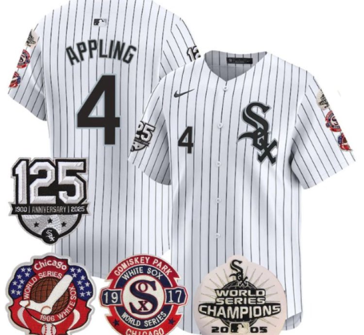 Luke Appling Jersey 4 Chicago White Sox 125th Anniversary World Series Champions White