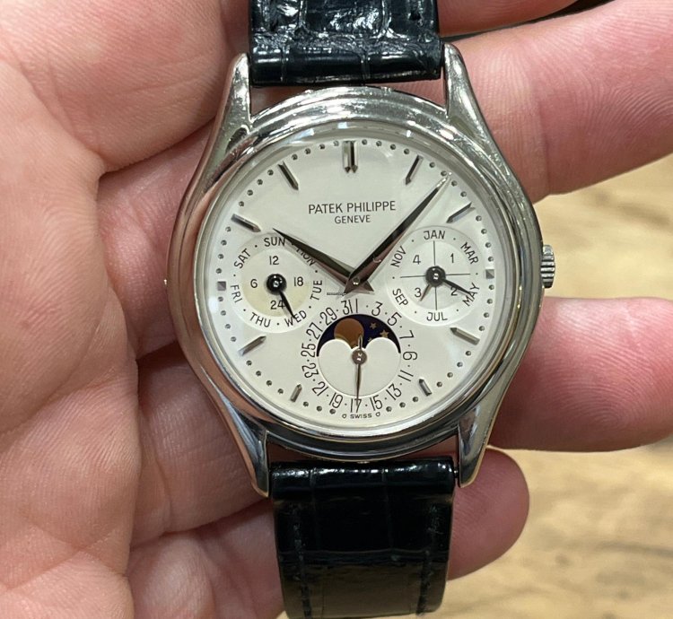 Patek Philippe Perpetual Calendar 3940g-second Series-1992 White Gold Perpetual Calendar Whith Extract Patek Philippe-never Polish