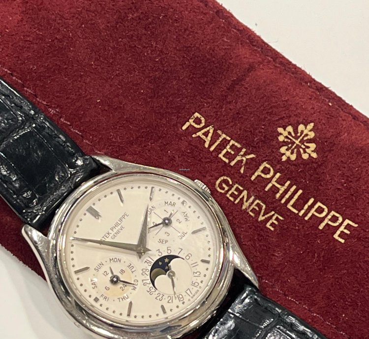 Patek Philippe Perpetual Calendar 3940g-second Series-1992 White Gold Perpetual Calendar Whith Extract Patek Philippe-never Polish