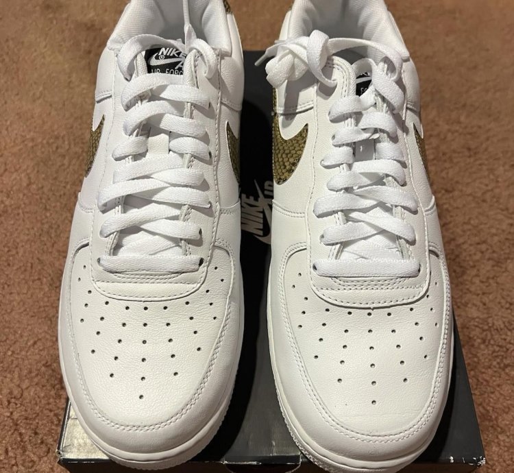 2019 Nike Men Air Force 1 Ivory Snake Ao1635-100 Us10 5