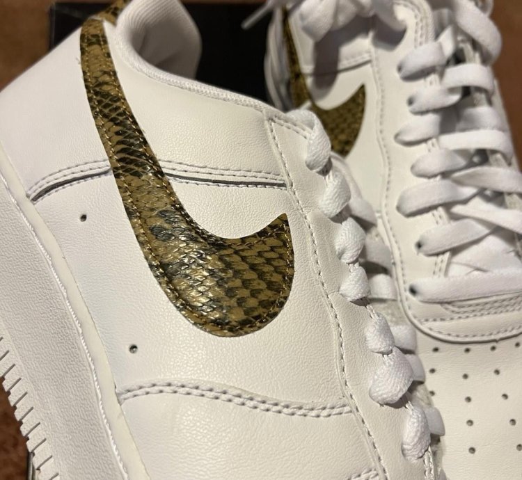 2019 Nike Men Air Force 1 Ivory Snake Ao1635-100 Us10 5
