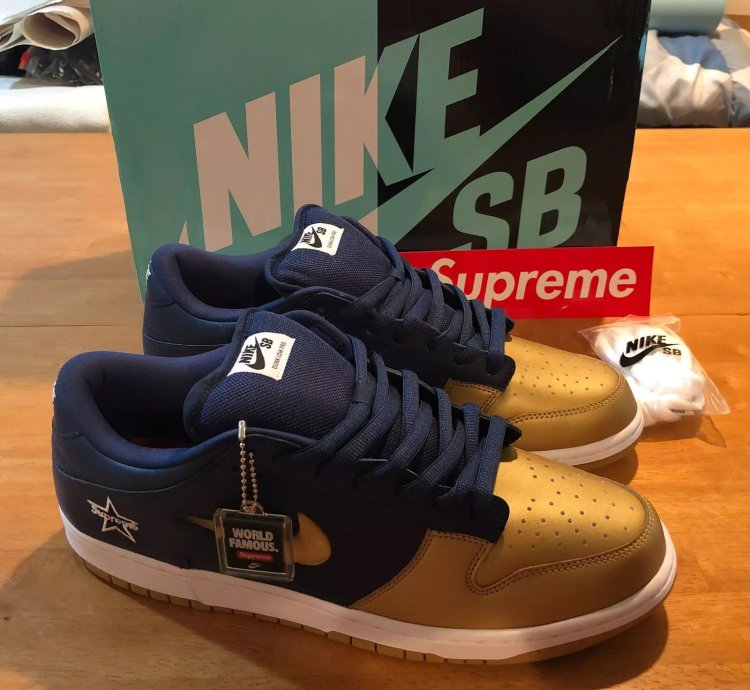 2019 Sb Dunk Low Jewel Swoosh Navy Gold