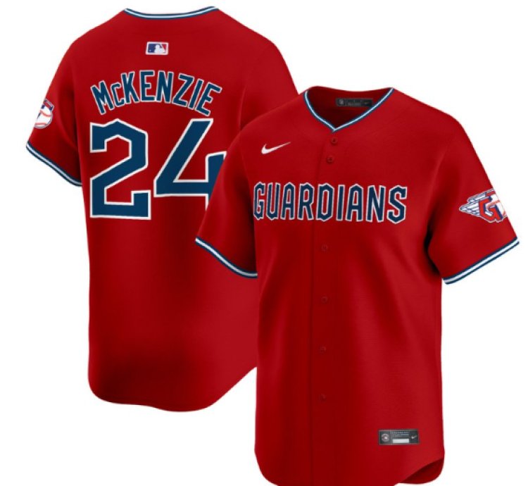 Triston Mckenzie Jersey 24 Cleveland Guardians 2025 Vapor Premier Limited All Stitched Red