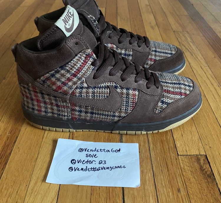 Nike Sb Dunk High Sample Tweed High Plaid 1 24 Us9