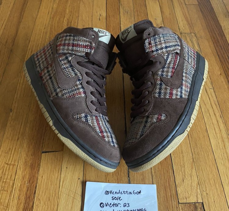 Nike Sb Dunk High Sample Tweed High Plaid 1 24 Us9