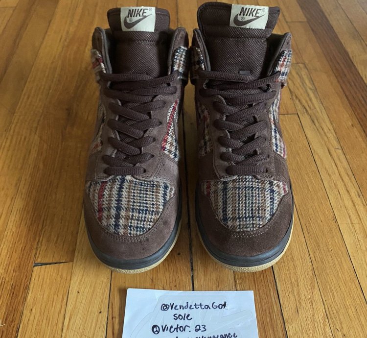 Nike Sb Dunk High Sample Tweed High Plaid 1 24 Us9