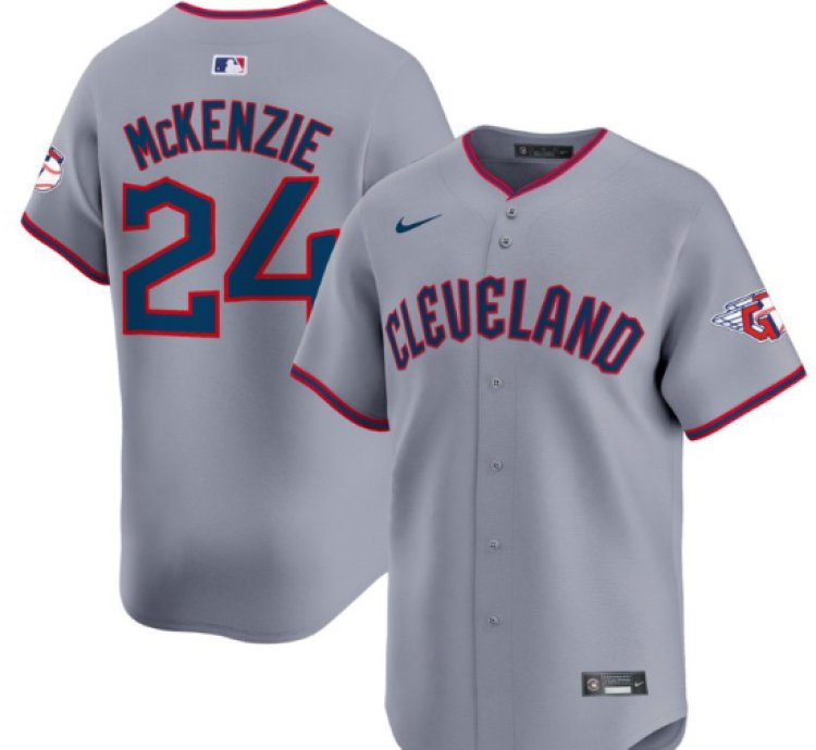 Triston Mckenzie Jersey 24 Cleveland Guardians 2025 Vapor Premier Limited All Stitched Gray