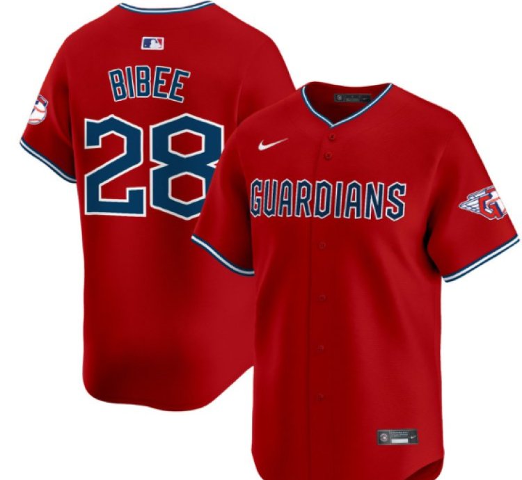 Tanner Bibee Jersey 28 Cleveland Guardians 2025 Vapor Premier Limited All Stitched Red