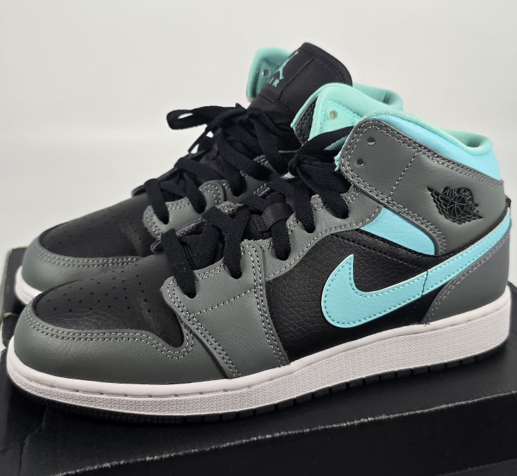 2020 Air Jordan 1 Mid Gs Grey Aqua