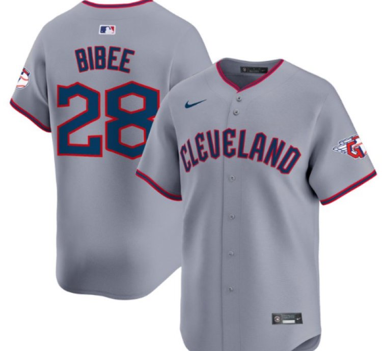 Tanner Bibee Jersey 28 Cleveland Guardians 2025 Vapor Premier Limited All Stitched Gray