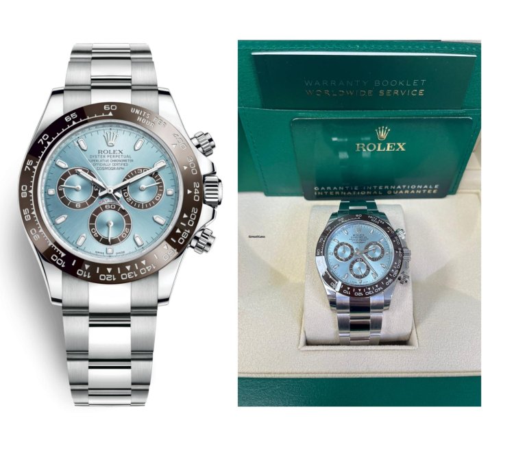 Rolex Daytona Platinum 40mm Ice Blue Index Dial