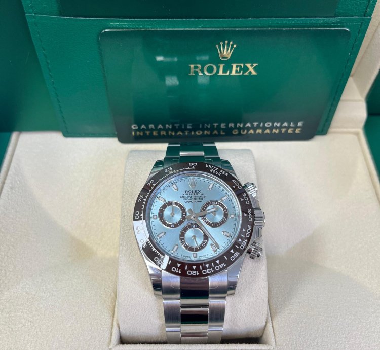 Rolex Daytona Platinum 40mm Ice Blue Index Dial