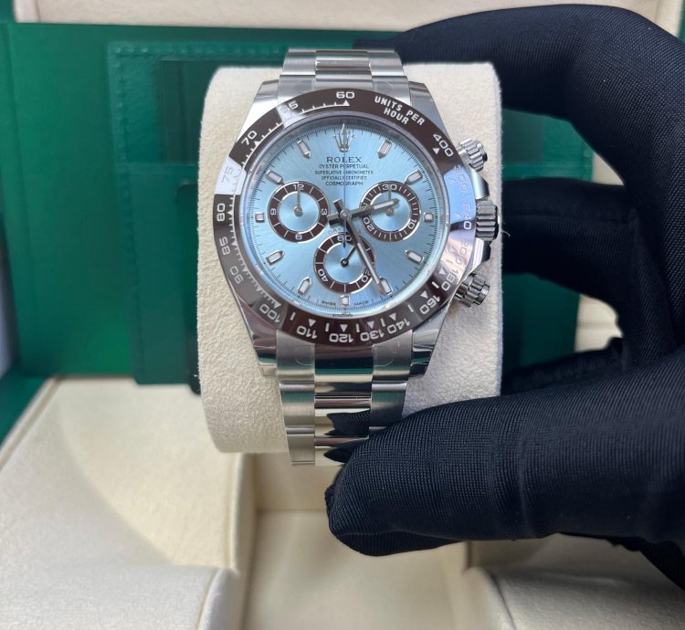 Rolex Daytona Platinum 40mm Ice Blue Index Dial