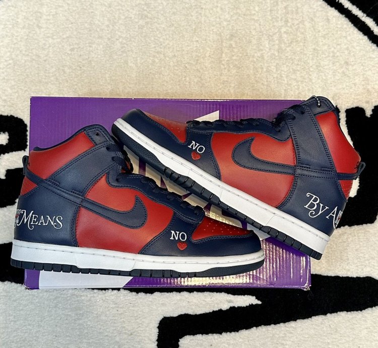 Nike Sb Dunk High Supreme By Any Means Navy
