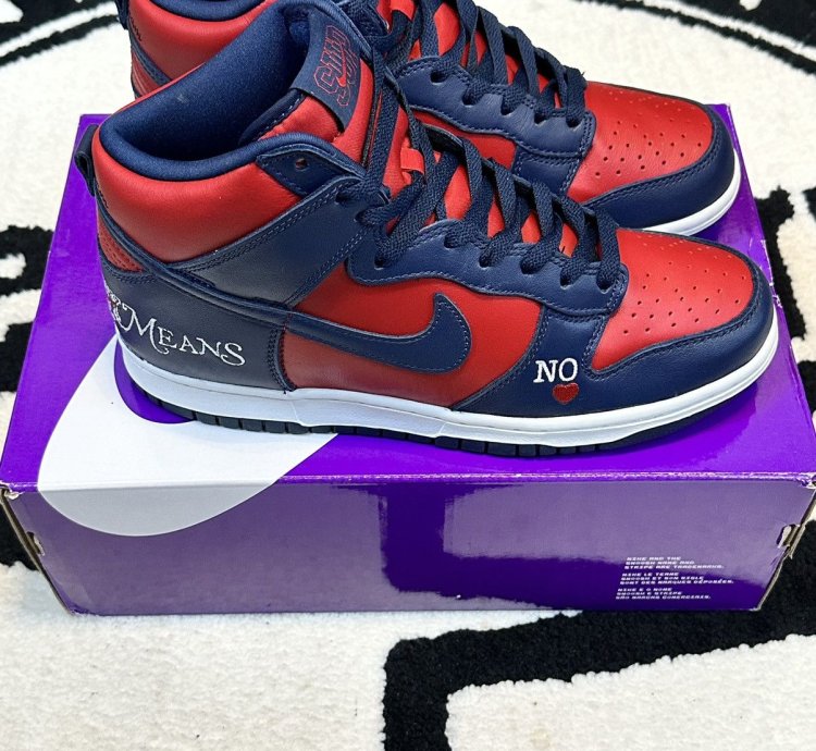 Nike Sb Dunk High Supreme By Any Means Navy