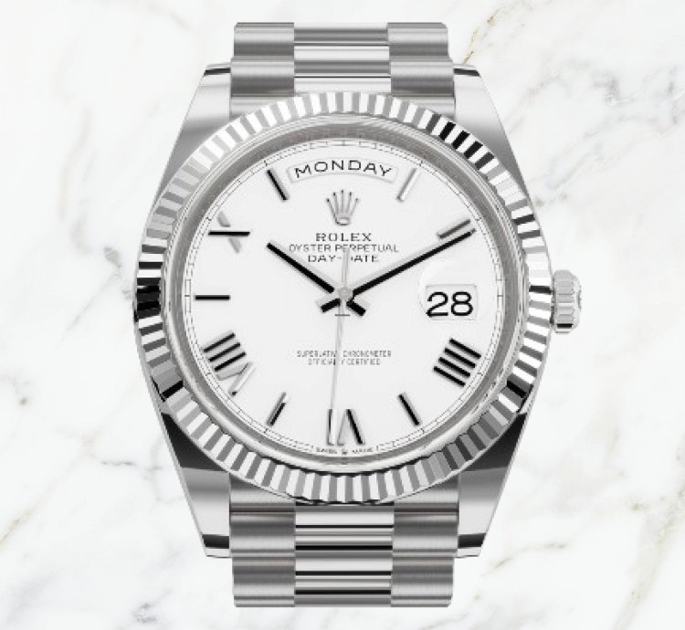Rolex Day-date 40 White Gold White Roman Dial 228239 new Unworn