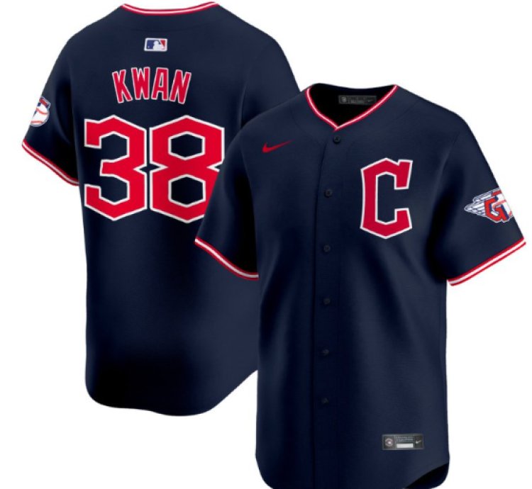 Steven Kwan Jersey 38 Cleveland Guardians 2025 Vapor Premier Limited All Stitched Navy