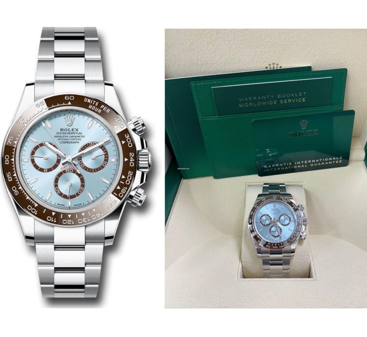 Rolex Daytona Platinum Cosmograph Daytona Ice Blue Index Dial Oyster Bracelet 126506