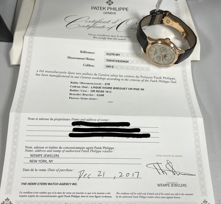 Patek Philippe Perpetual Calendar 39mm Rose Gold Ref 5327r-001