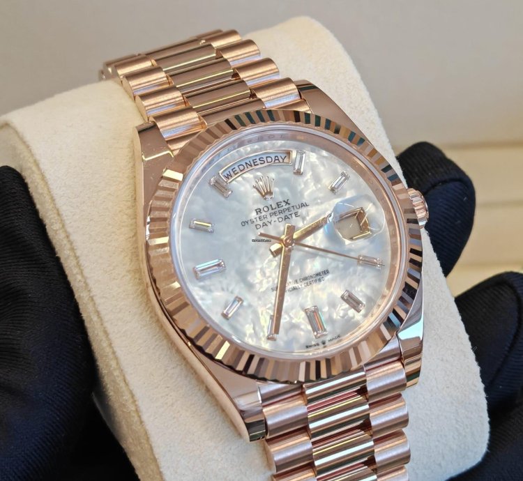 Rolex Day-date 40 White Mother Of Pearl Diamonds Dial Ng White