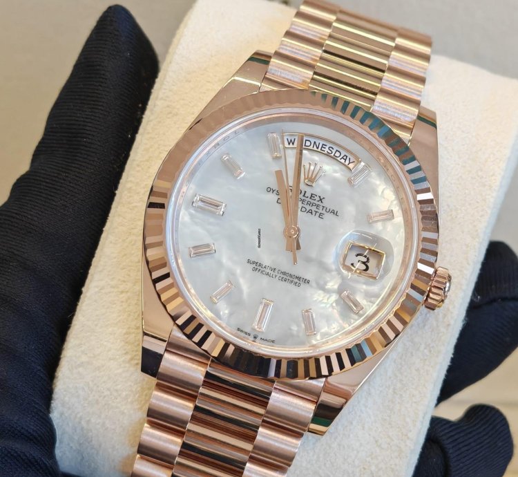 Rolex Day-date 40 White Mother Of Pearl Diamonds Dial Ng White