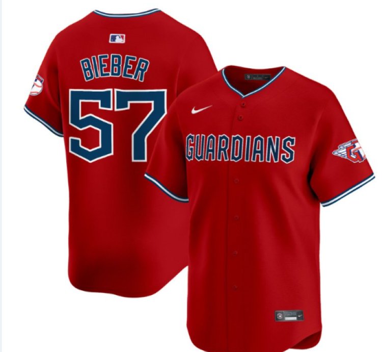 Shane Bieber Jersey 57 Cleveland Guardians 2025 Vapor Premier Limited All Stitched Red