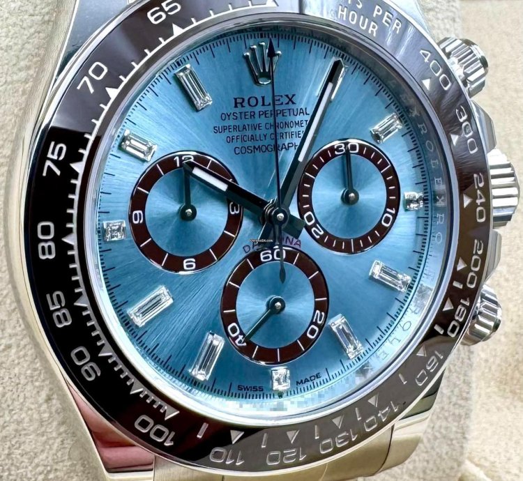 Rolex Daytona Platinum Daytona 126506 126506a Ice Blue Baguette Dial Unworn 2024