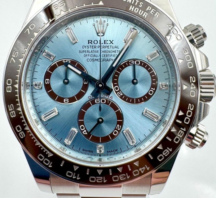 Rolex Daytona Platinum Daytona 126506 126506a Ice Blue Baguette Dial Unworn 2024