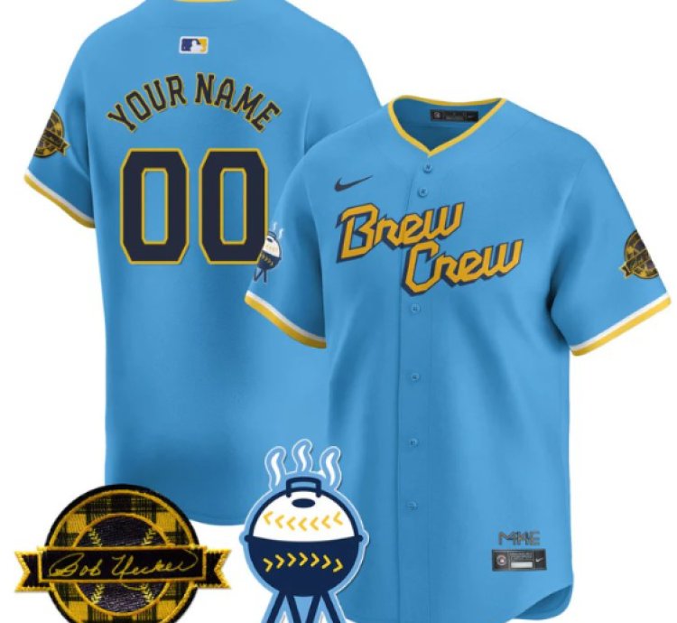 Custom Milwaukee Brewers Jersey Name Number 2025 Limited Bob Uecker Patch Stitched City Connect