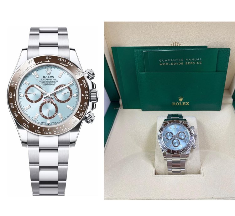 Rolex Daytona Platinum Daytona Ice Blue Baguette Dial 126506