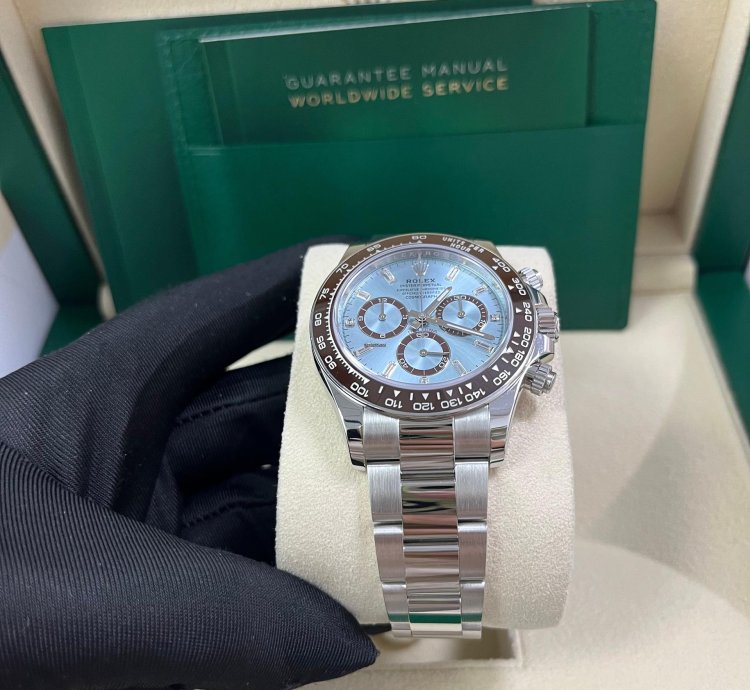 Rolex Daytona Platinum Daytona Ice Blue Baguette Dial 126506