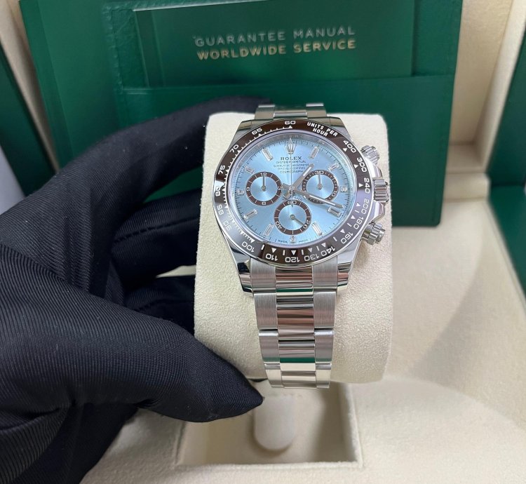 Rolex Daytona Platinum Daytona Ice Blue Baguette Dial 126506