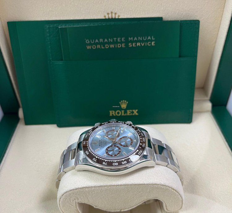 Rolex Daytona Platinum Daytona Ice Blue Baguette Dial 126506