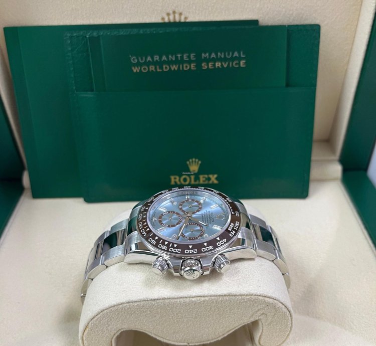 Rolex Daytona Platinum Daytona Ice Blue Baguette Dial 126506