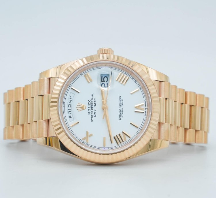 Rolex Day-date 40 White Roman Dial