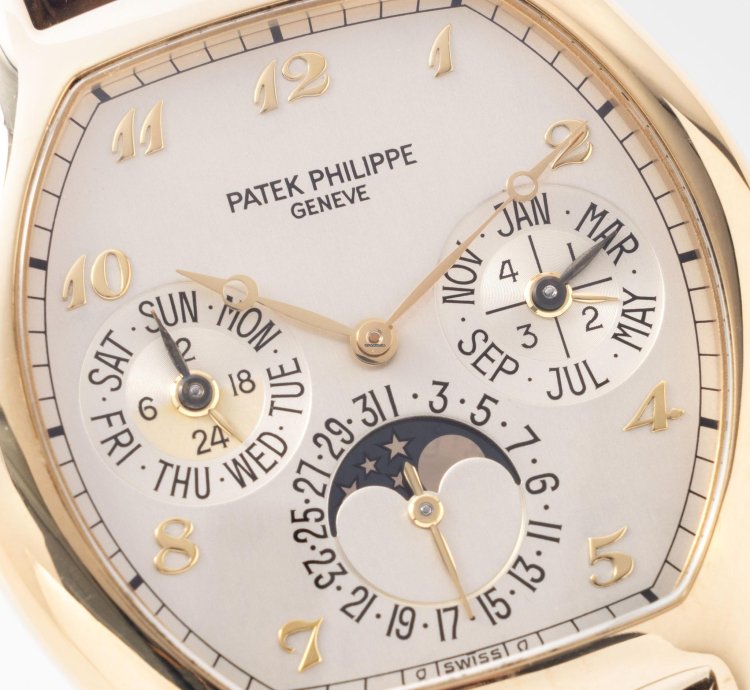 Patek Philippe Perpetual Calendar 5040j In 18k Yellow Gold Tonneau Case With Box And Papers
