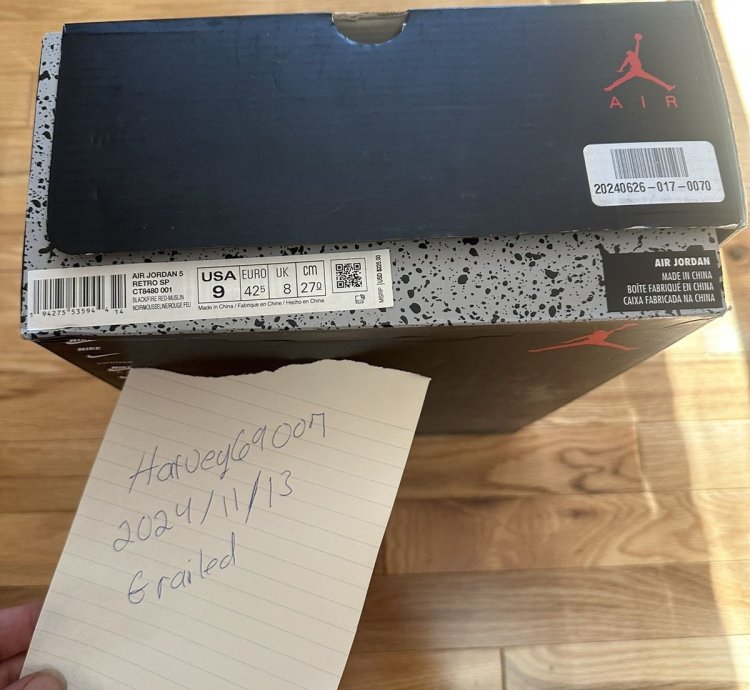 Jordan 5 Off White Muslin Size 9m