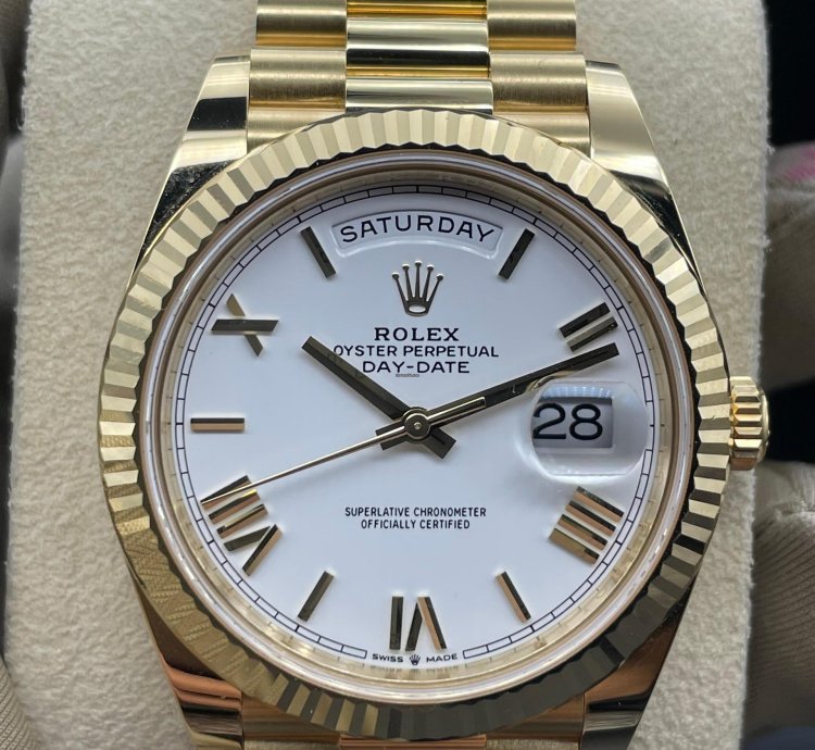 Rolex Day-date 40 White Roman Dial Unworn