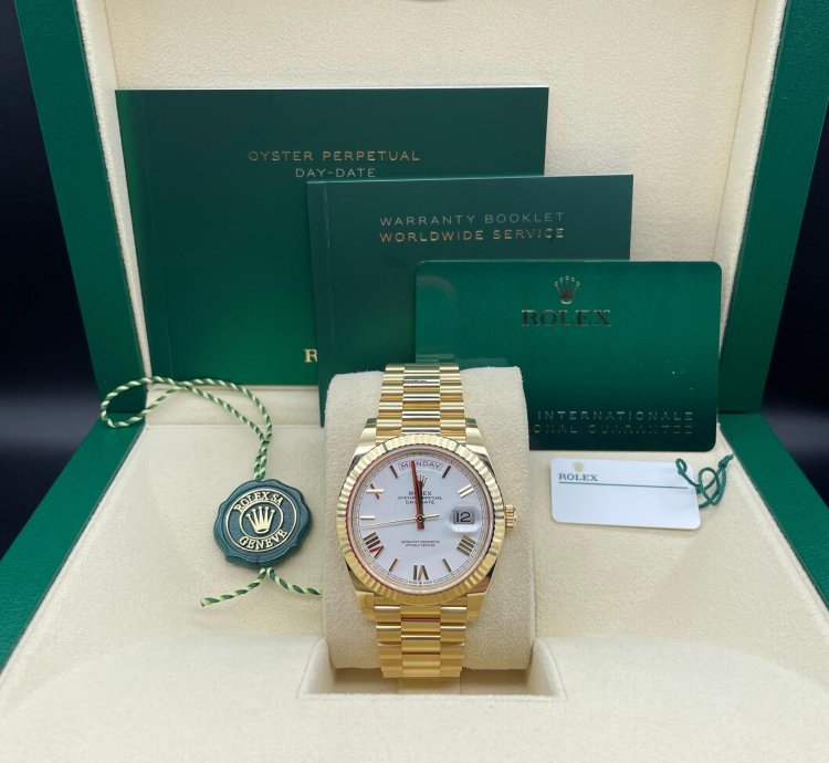 Rolex Day-date 40 White Roman Dial Unworn