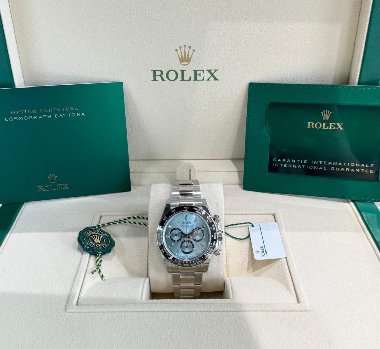 Rolex Daytona Platinum Ice Blue Baguette Diamond Dial 2024