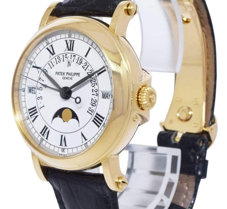 Patek Philippe Perpetual Calendar 5059 18k Yellow Gold Mens 36mm Watch 5059j