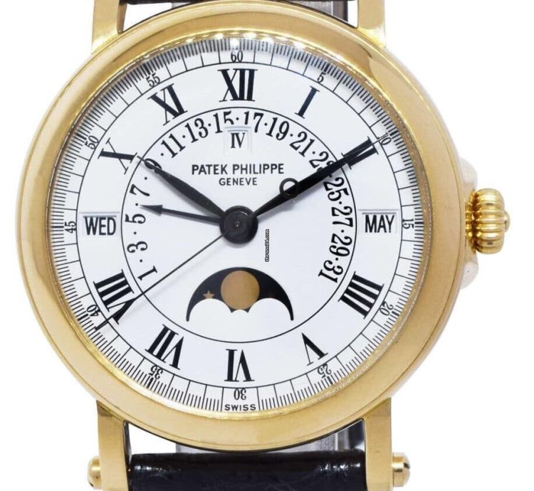 Patek Philippe Perpetual Calendar 5059 18k Yellow Gold Mens 36mm Watch 5059j