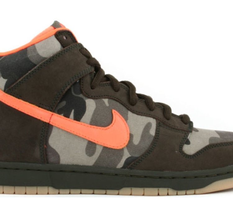 Nike Sb Dunk Highs Brian Anderson Camo With Safety Orange