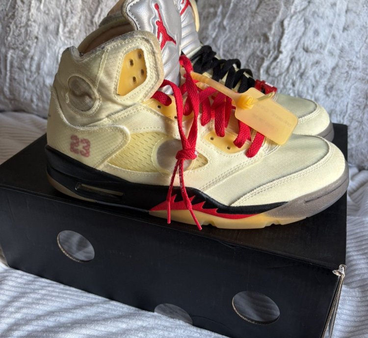 Jordan 5 Off White Sail Sneakers