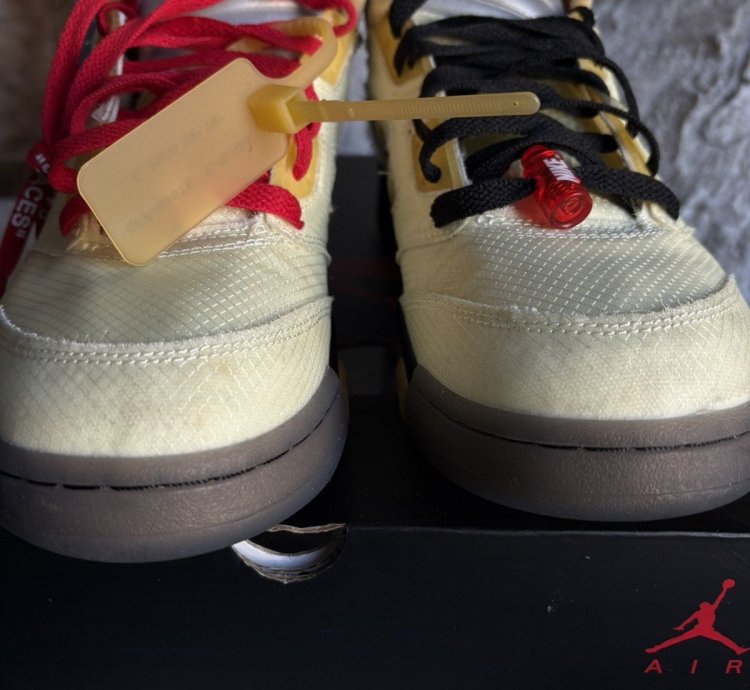 Jordan 5 Off White Sail Sneakers