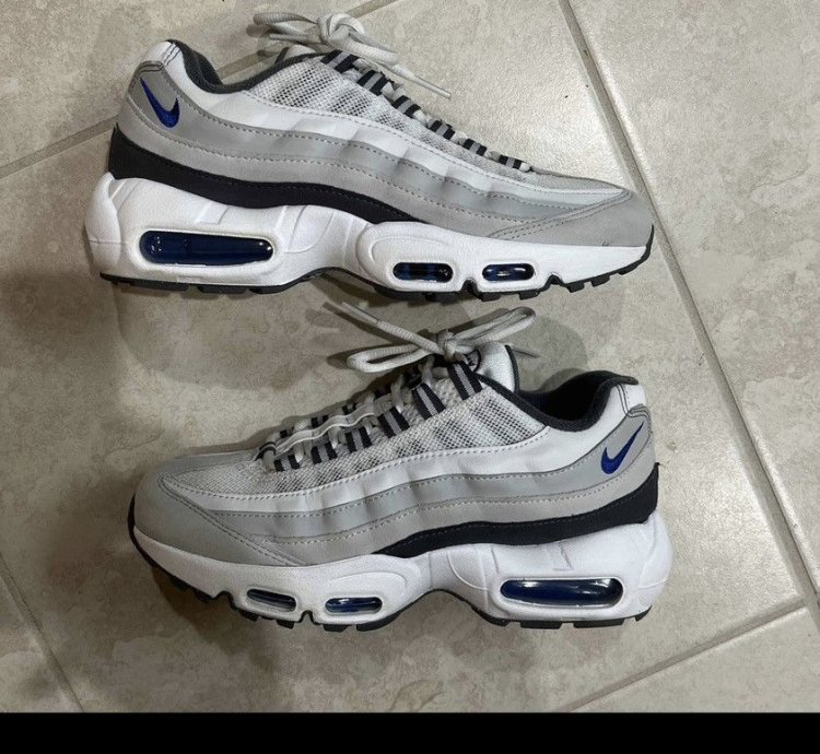 2021 Nike Air Max 95 Recraft Gs White Game Royal