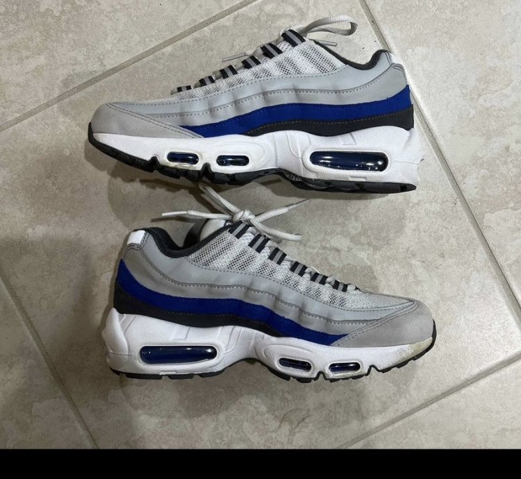 2021 Nike Air Max 95 Recraft Gs White Game Royal