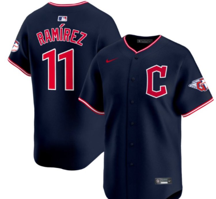 José Ramírez Jersey 11 Cleveland Guardians 2025 Vapor Premier Limited All Stitched Navy
