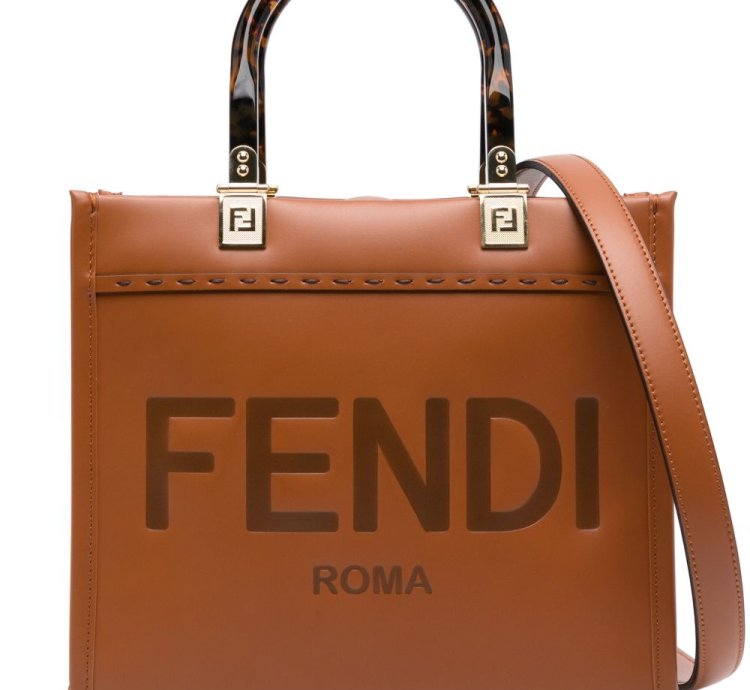 Fendi Small Sunshine Leather Tote Bag